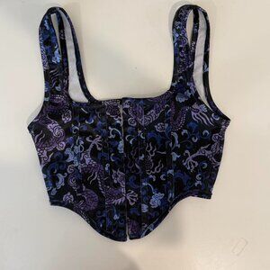 Black and purple corset crop top